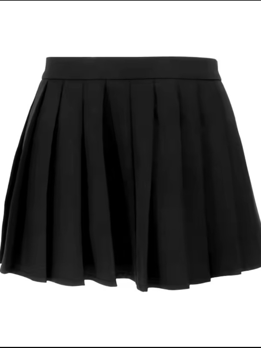 Women's Black Pleated Mini Skirt - Picture 3 of 5